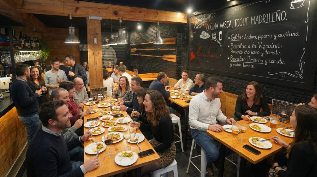 Ambiente del restaurante Txakolina en La Latina Madrid